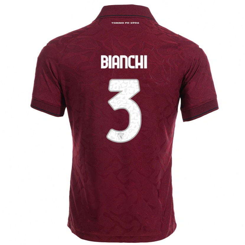 Danxen Mujer Camiseta Riccardo Bianchi #3 Borgoña Blanco 1ª Equipación 2025/26 La Camisa