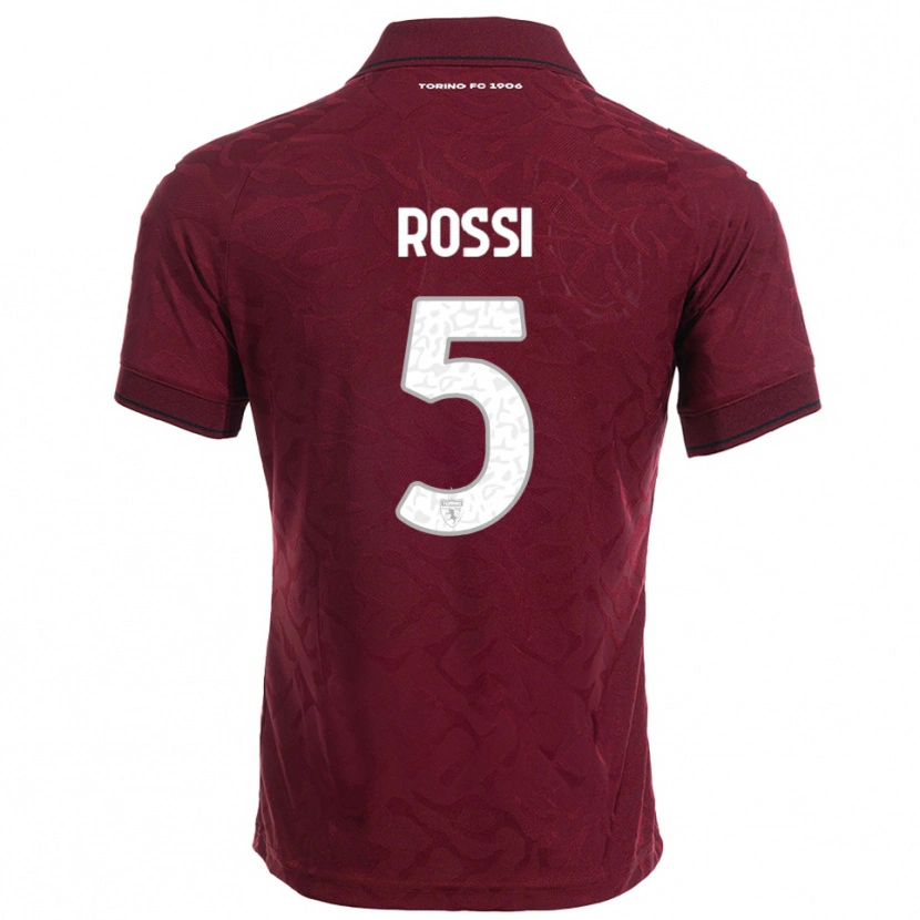 Danxen Mujer Camiseta Simone Rossi #5 Borgoña Blanco 1ª Equipación 2025/26 La Camisa
