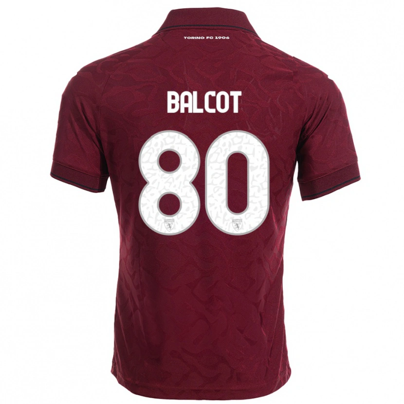 Danxen Mujer Camiseta Côme Bianay Balcot #80 Borgoña Blanco 1ª Equipación 2025/26 La Camisa