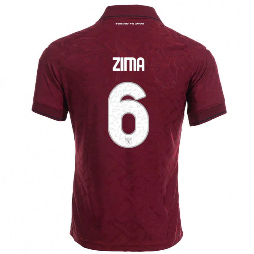 Danxen Mujer Camiseta David Zima #6 Borgoña Blanco 1ª Equipación 2025/26 La Camisa