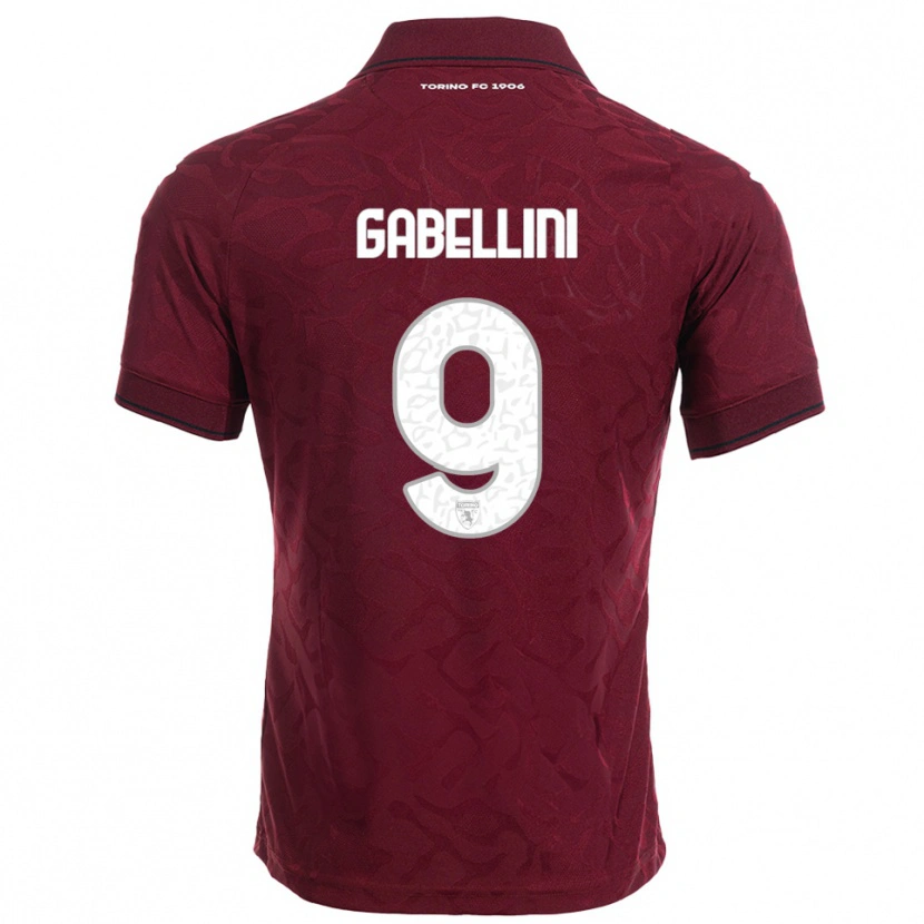 Danxen Mujer Camiseta Tommaso Gabellini #9 Borgoña Blanco 1ª Equipación 2025/26 La Camisa