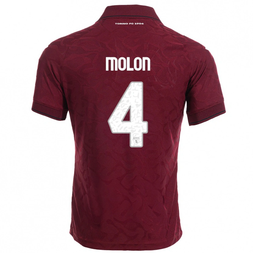Danxen Mujer Camiseta Simone Molon #4 Borgoña Blanco 1ª Equipación 2025/26 La Camisa