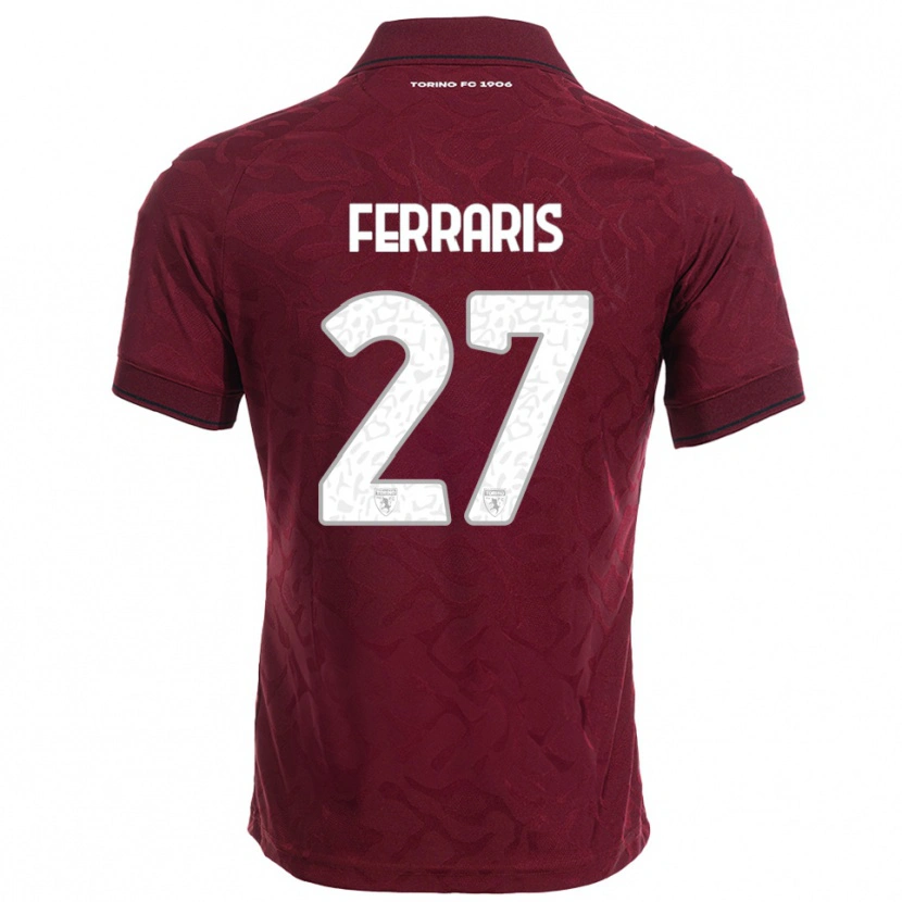 Danxen Mujer Camiseta Lorenzo Ferraris #27 Borgoña Blanco 1ª Equipación 2025/26 La Camisa