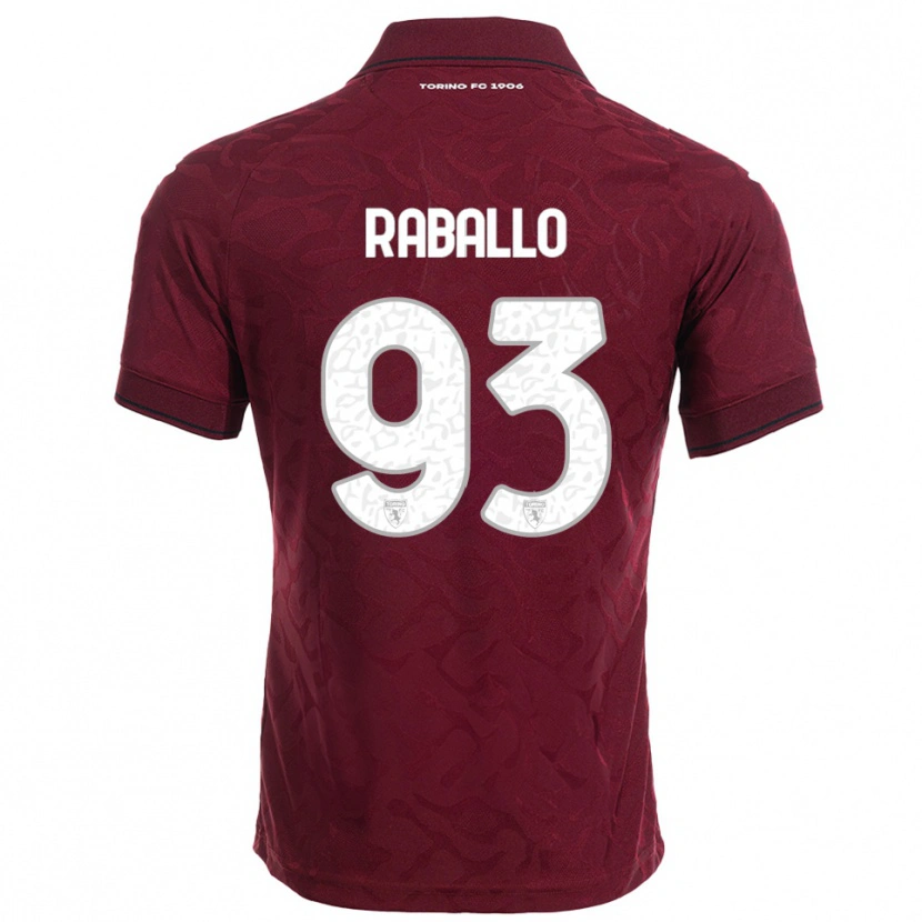 Danxen Mujer Camiseta Alessio Raballo #93 Borgoña Blanco 1ª Equipación 2025/26 La Camisa