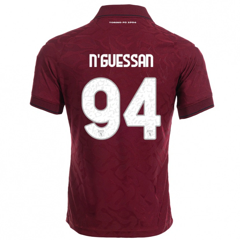 Danxen Mujer Camiseta Ange Caumenan N'guessan #94 Borgoña Blanco 1ª Equipación 2025/26 La Camisa