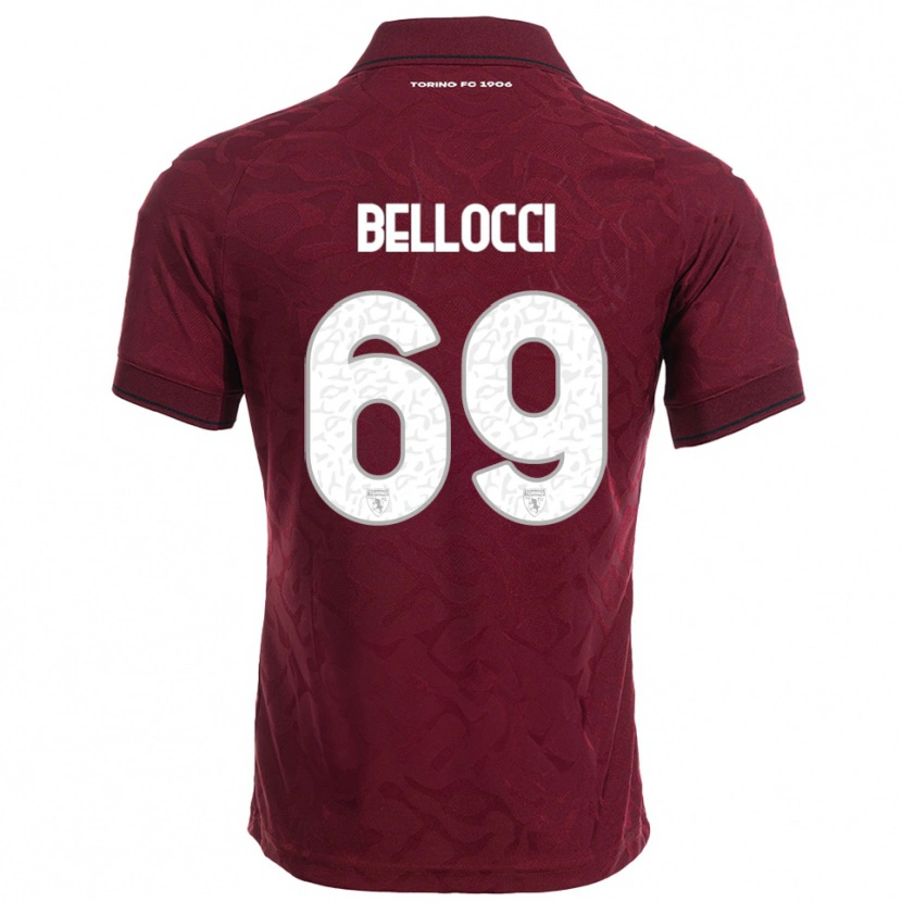Danxen Mujer Camiseta Andrea Bellocci #69 Borgoña Blanco 1ª Equipación 2025/26 La Camisa