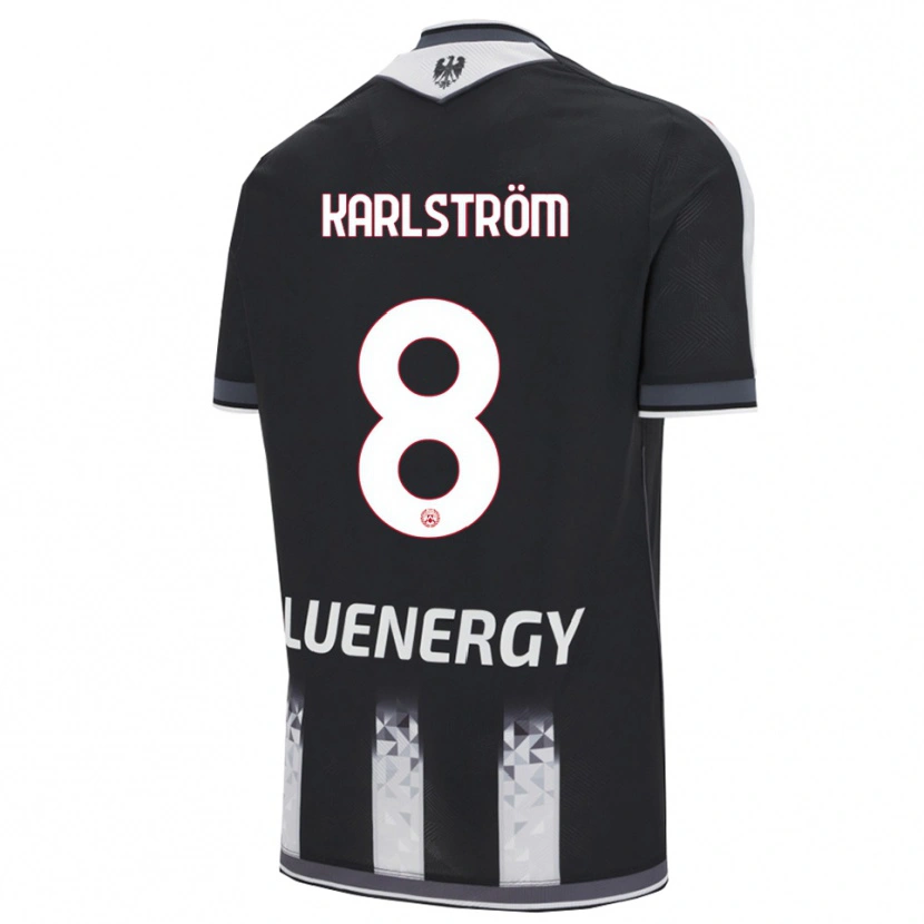 Danxen Mujer Camiseta Jesper Karlström #8 Negro Blanco 1ª Equipación 2025/26 La Camisa