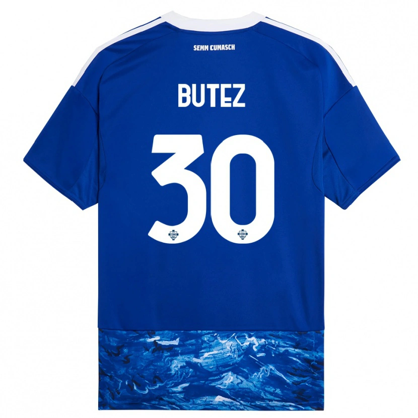 Danxen Mujer Camiseta Jean Butez #30 Azul Blanco 1ª Equipación 2025/26 La Camisa