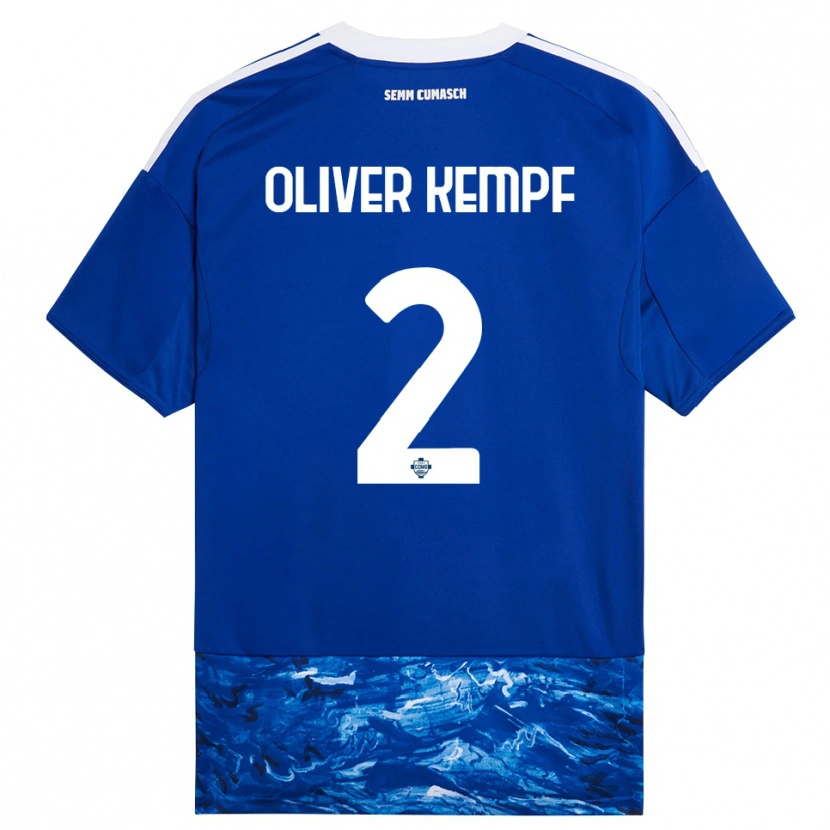 Danxen Mujer Camiseta Marc Oliver Kempf #2 Azul Blanco 1ª Equipación 2025/26 La Camisa