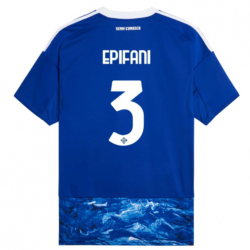 Danxen Mujer Camiseta Lorenzo Epifani #3 Azul Blanco 1ª Equipación 2025/26 La Camisa