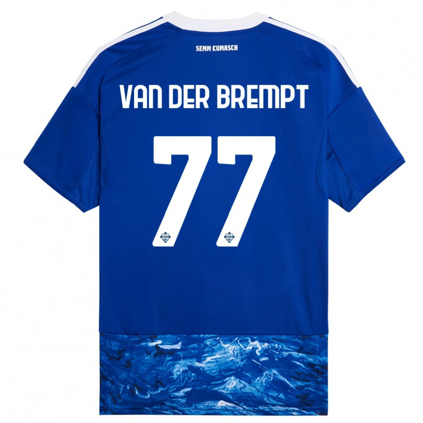 Danxen Mujer Camiseta Ignace Van Der Brempt #77 Azul Blanco 1ª Equipación 2025/26 La Camisa