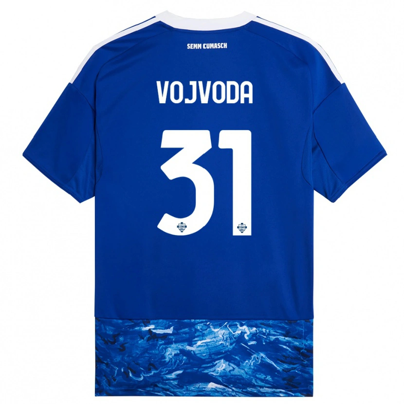 Danxen Mujer Camiseta Mërgim Vojvoda #31 Azul Blanco 1ª Equipación 2025/26 La Camisa