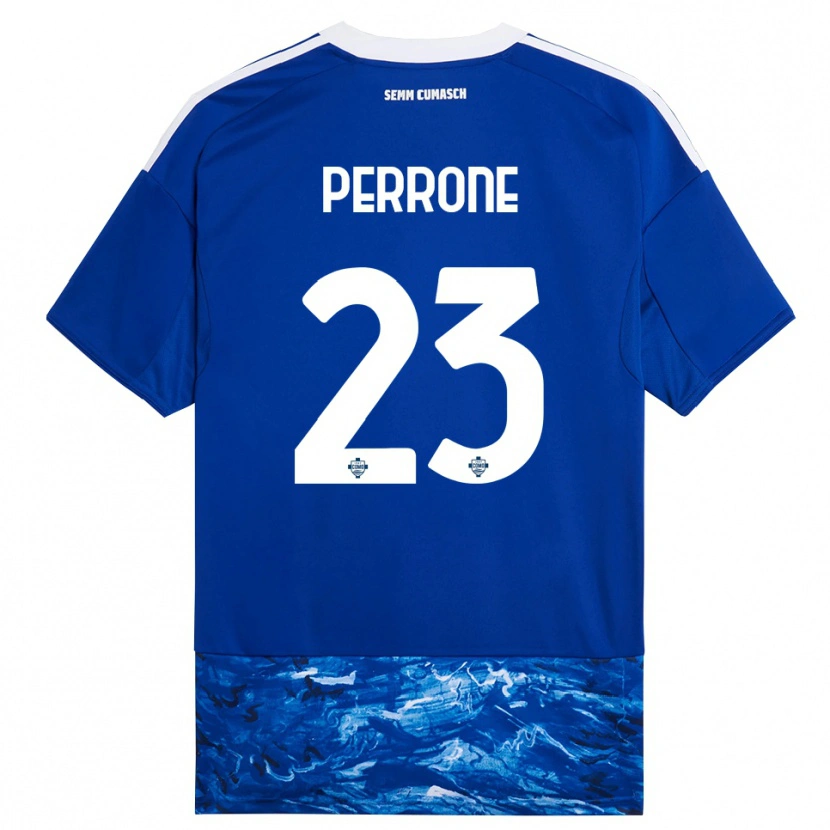Danxen Mujer Camiseta Máximo Perrone #23 Azul Blanco 1ª Equipación 2025/26 La Camisa