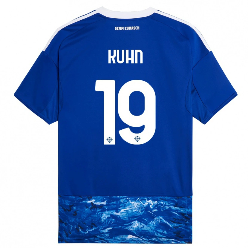 Danxen Mujer Camiseta Nicolas Kühn #19 Azul Blanco 1ª Equipación 2025/26 La Camisa