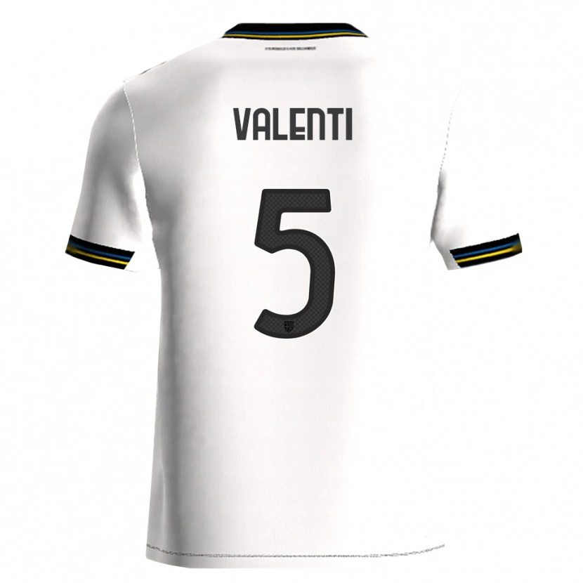 Danxen Mujer Camiseta Lautaro Valenti #5 Blanco Negro 1ª Equipación 2025/26 La Camisa