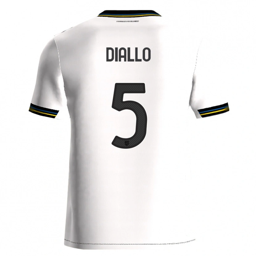Danxen Mujer Camiseta Djibril Diallo #5 Blanco Negro 1ª Equipación 2025/26 La Camisa