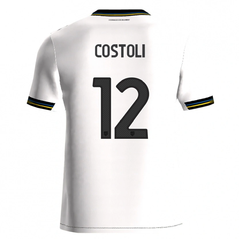 Danxen Mujer Camiseta Luca Costoli #12 Blanco Negro 1ª Equipación 2025/26 La Camisa