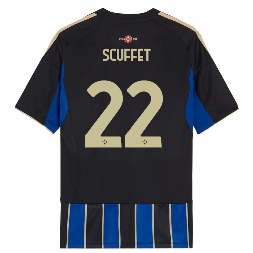 Danxen Mujer Camiseta Simone Scuffet #22 Negro Azul 1ª Equipación 2025/26 La Camisa