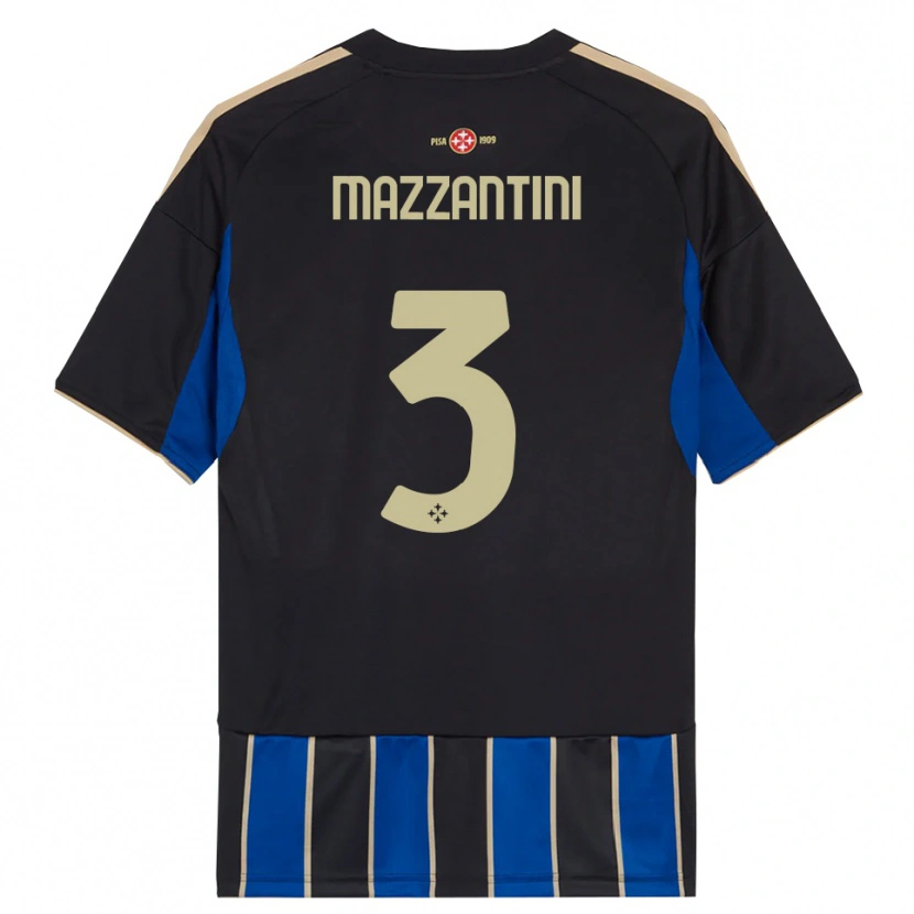 Danxen Mujer Camiseta Niccolò Mazzantini #3 Negro Azul 1ª Equipación 2025/26 La Camisa