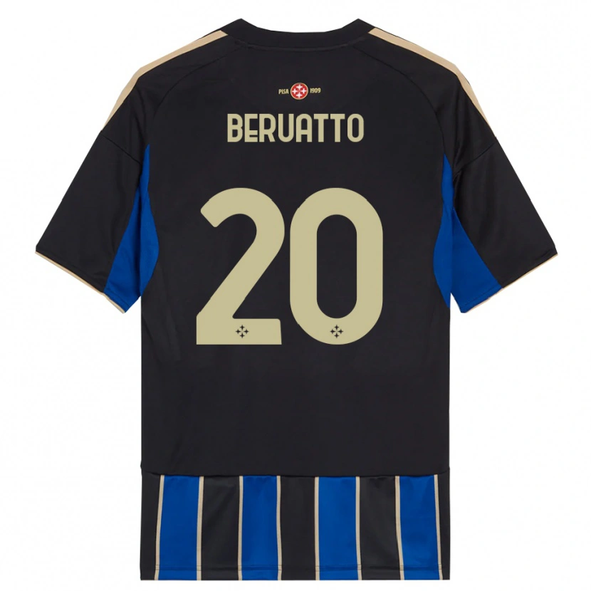 Danxen Mujer Camiseta Pietro Beruatto #20 Negro Azul 1ª Equipación 2025/26 La Camisa