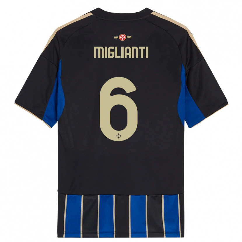 Danxen Mujer Camiseta Niccolò Miglianti #6 Negro Azul 1ª Equipación 2025/26 La Camisa