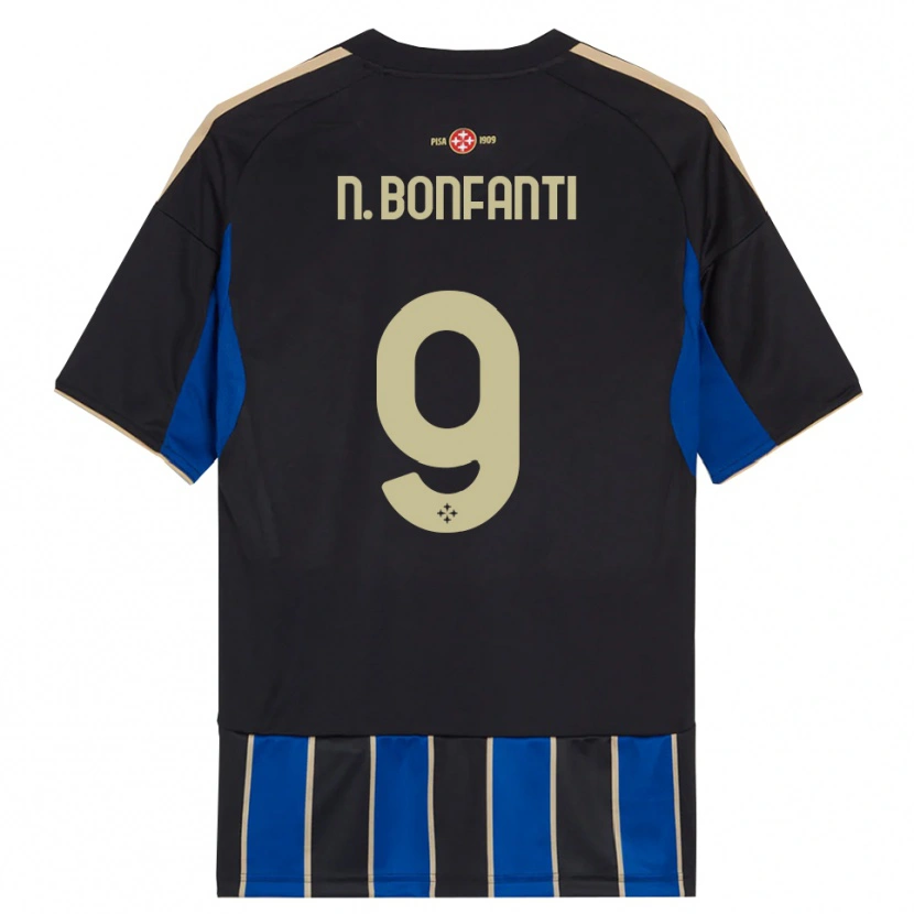 Danxen Mujer Camiseta Nicholas Bonfanti #9 Negro Azul 1ª Equipación 2025/26 La Camisa