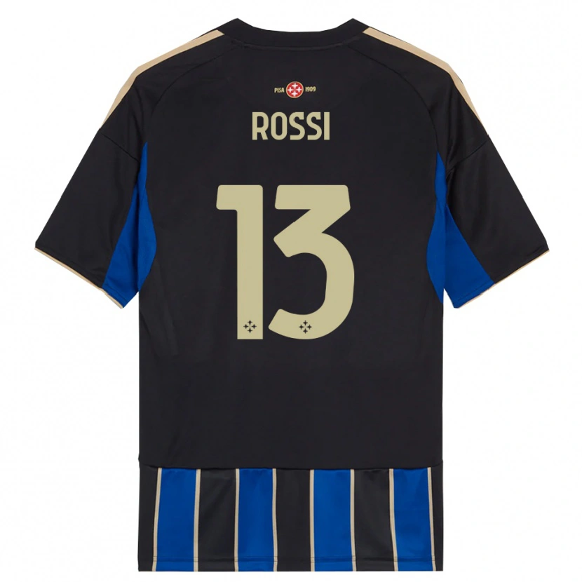 Danxen Mujer Camiseta Francesco Rossi #13 Negro Azul 1ª Equipación 2025/26 La Camisa