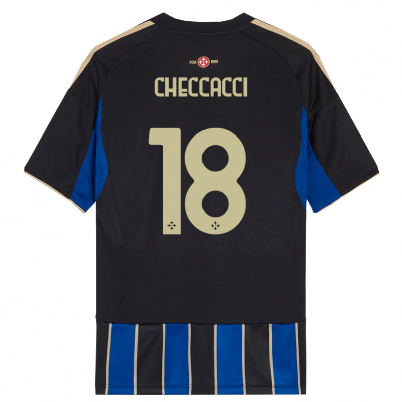 Danxen Mujer Camiseta Filippo Checcacci #18 Negro Azul 1ª Equipación 2025/26 La Camisa