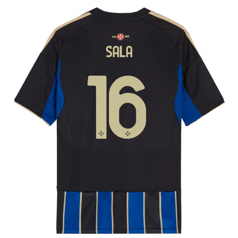 Danxen Mujer Camiseta Mattia Sala #16 Negro Azul 1ª Equipación 2025/26 La Camisa