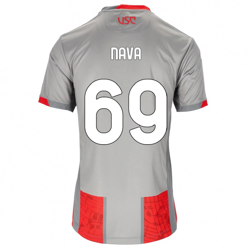 Danxen Mujer Camiseta Lapo Nava #69 Rojo Gris 1ª Equipación 2025/26 La Camisa