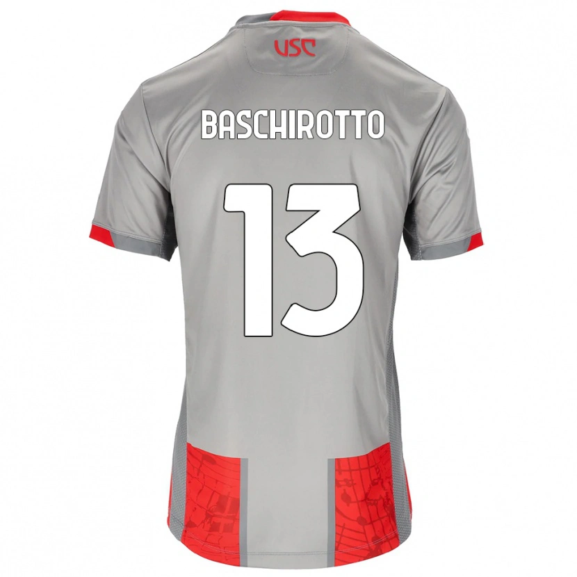 Danxen Mujer Camiseta Federico Baschirotto #13 Rojo Gris 1ª Equipación 2025/26 La Camisa