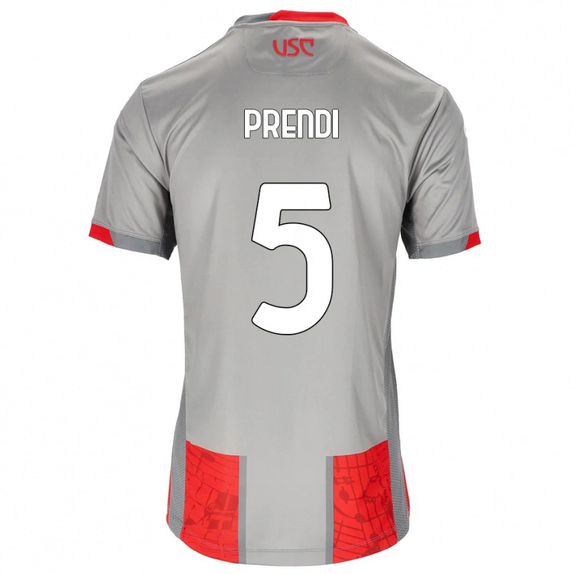 Danxen Mujer Camiseta Denis Prendi #5 Rojo Gris 1ª Equipación 2025/26 La Camisa