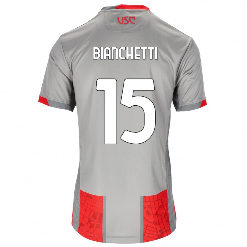 Danxen Mujer Camiseta Matteo Bianchetti #15 Rojo Gris 1ª Equipación 2025/26 La Camisa
