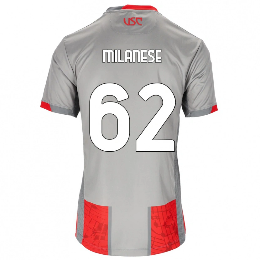 Danxen Mujer Camiseta Tommaso Milanese #62 Rojo Gris 1ª Equipación 2025/26 La Camisa