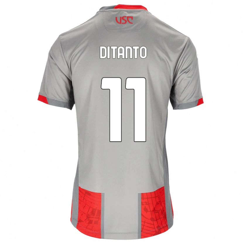 Danxen Mujer Camiseta Tiziano Ditanto #11 Rojo Gris 1ª Equipación 2025/26 La Camisa