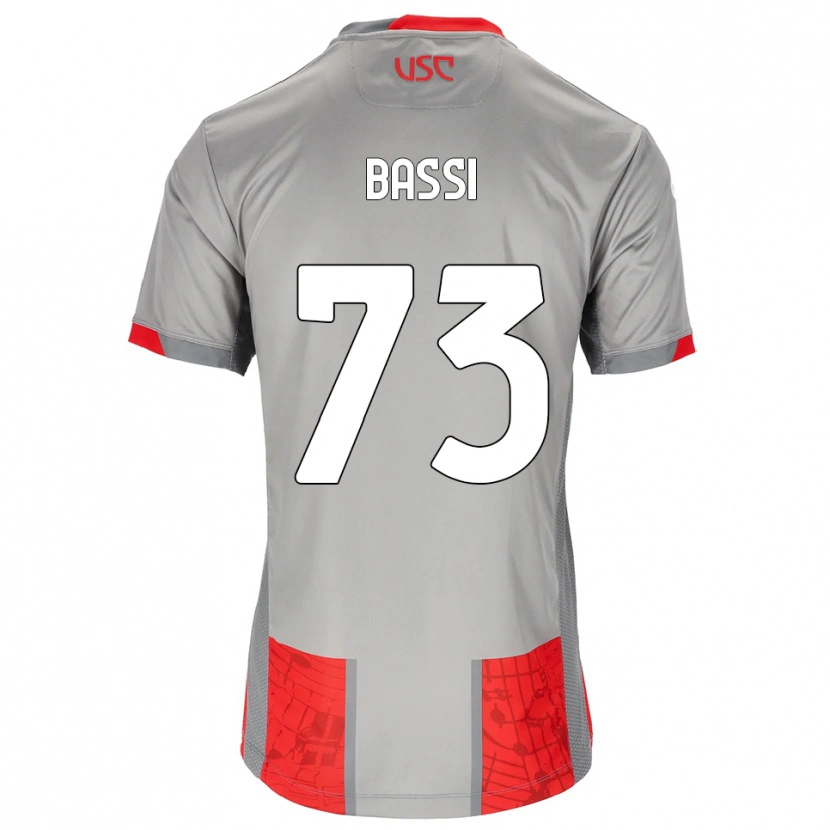 Danxen Mujer Camiseta Emanuele Bassi #73 Rojo Gris 1ª Equipación 2025/26 La Camisa