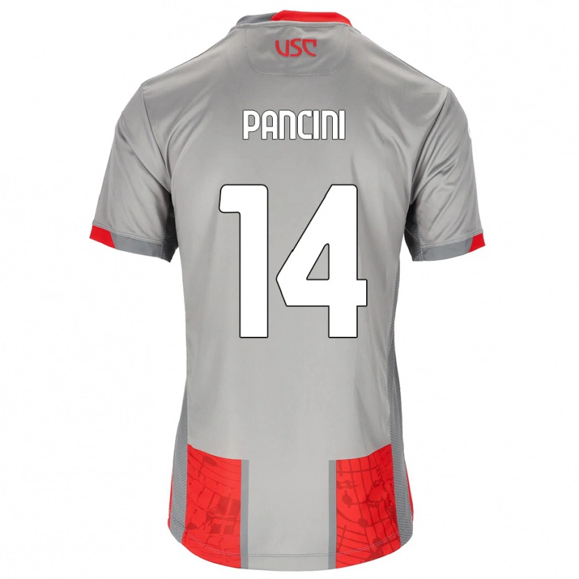 Danxen Mujer Camiseta Alex Pancini #14 Rojo Gris 1ª Equipación 2025/26 La Camisa