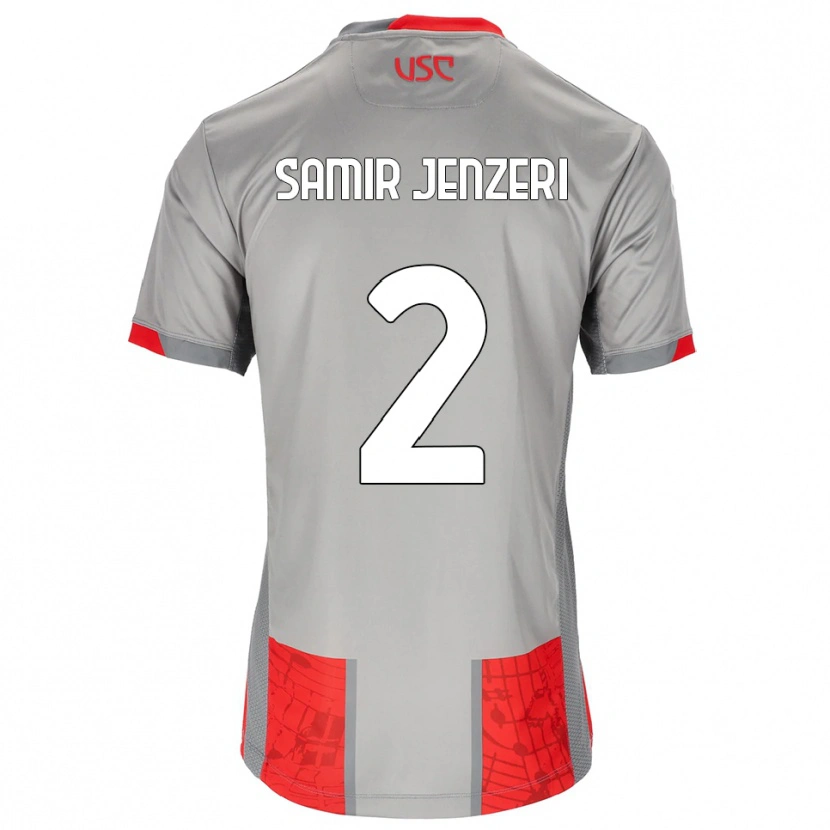 Danxen Mujer Camiseta Gabriele Samir Jenzeri #2 Rojo Gris 1ª Equipación 2025/26 La Camisa