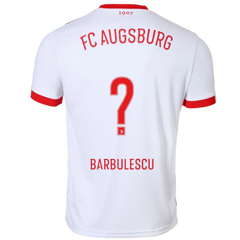 Danxen Mujer Camiseta Luca Bărbulescu #0 Blanco Rojo 1ª Equipación 2025/26 La Camisa