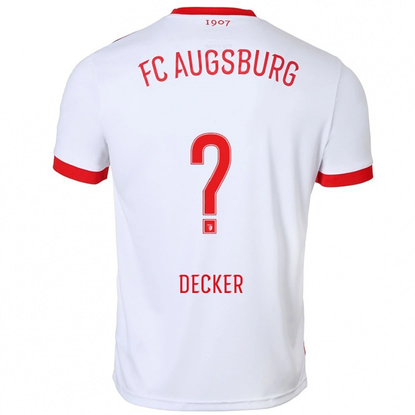 Danxen Mujer Camiseta Tim Decker #0 Blanco Rojo 1ª Equipación 2025/26 La Camisa