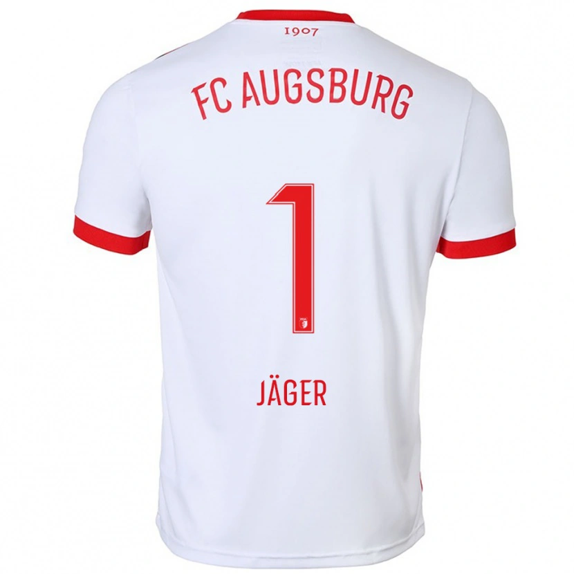 Danxen Mujer Camiseta Tobias Jäger #1 Blanco Rojo 1ª Equipación 2025/26 La Camisa