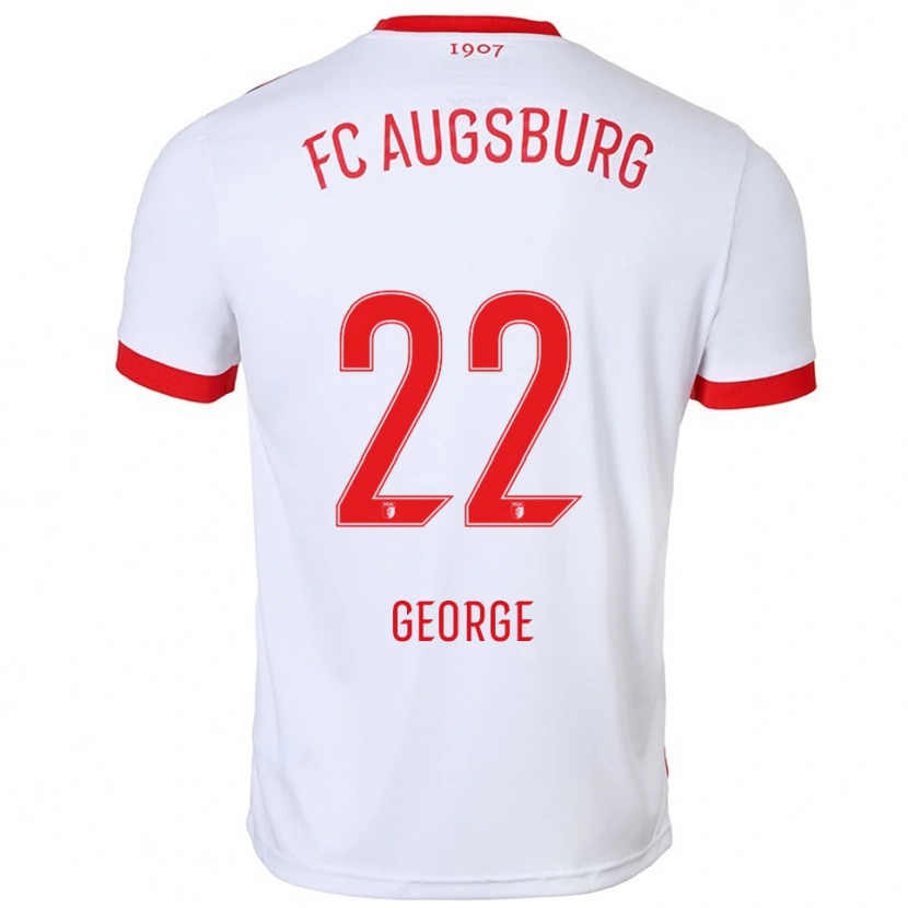 Danxen Mujer Camiseta Noah George #22 Blanco Rojo 1ª Equipación 2025/26 La Camisa