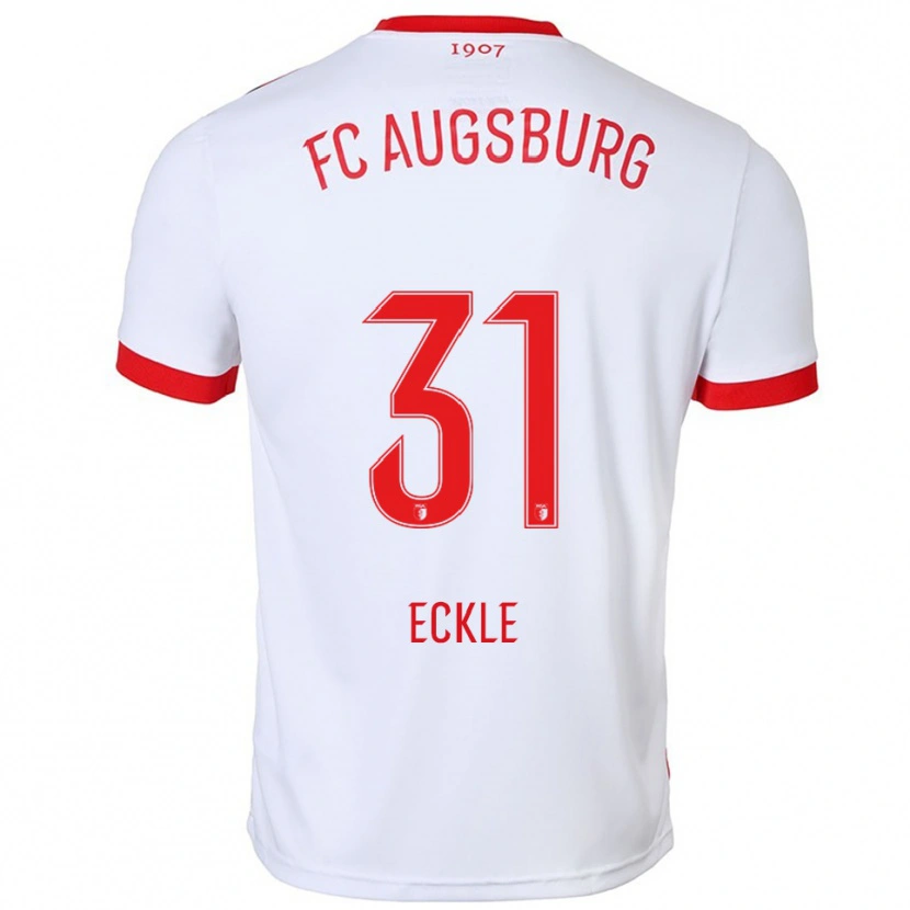 Danxen Mujer Camiseta Philipp Eckle #31 Blanco Rojo 1ª Equipación 2025/26 La Camisa