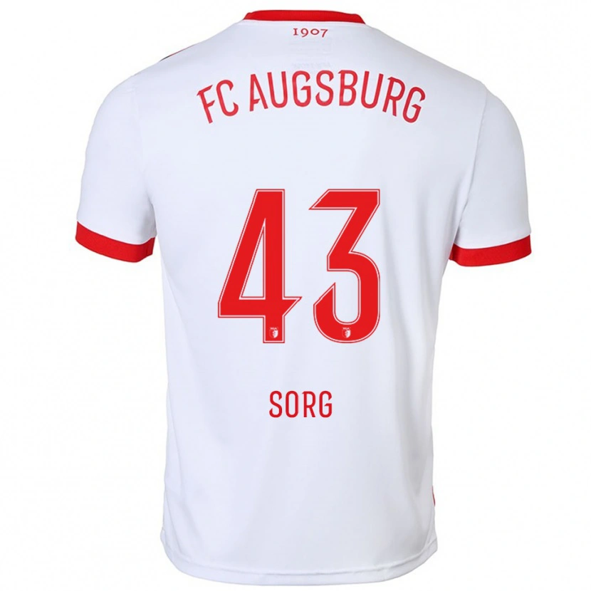 Danxen Mujer Camiseta Oliver Sorg #43 Blanco Rojo 1ª Equipación 2025/26 La Camisa