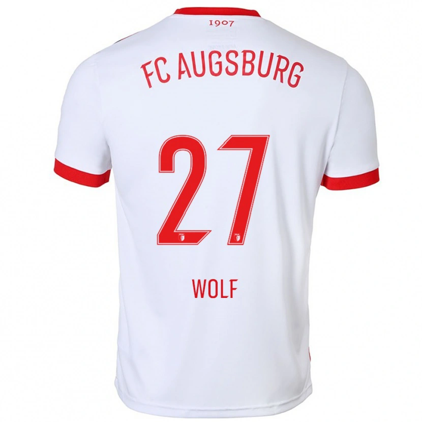 Danxen Mujer Camiseta Marius Wolf #27 Blanco Rojo 1ª Equipación 2025/26 La Camisa