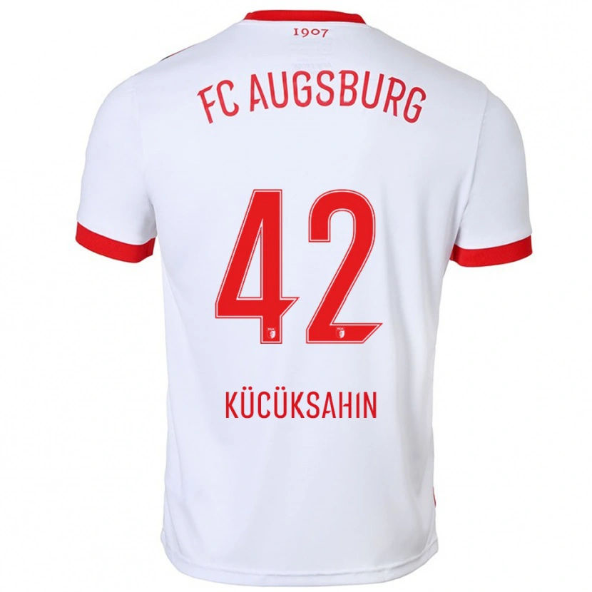 Danxen Mujer Camiseta Mahmut Kücüksahin #42 Blanco Rojo 1ª Equipación 2025/26 La Camisa