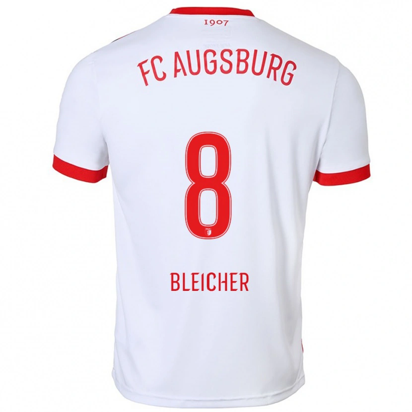 Danxen Mujer Camiseta Franz Xaver Bleicher #8 Blanco Rojo 1ª Equipación 2025/26 La Camisa