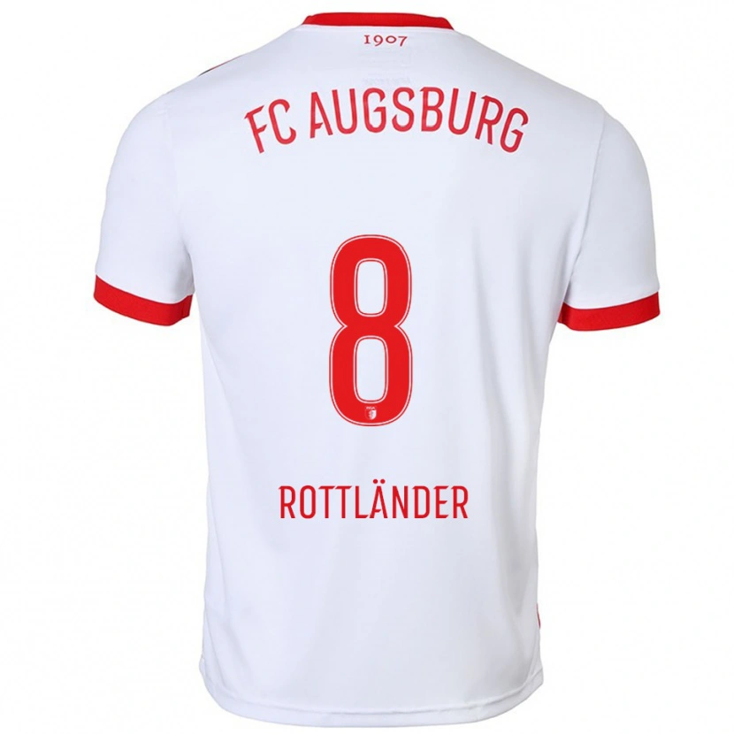 Danxen Mujer Camiseta Amelie Rottländer #8 Blanco Rojo 1ª Equipación 2025/26 La Camisa