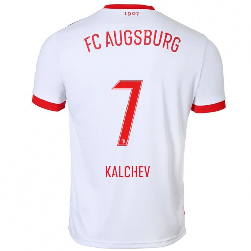 Danxen Mujer Camiseta Nikola Kalchev #7 Blanco Rojo 1ª Equipación 2025/26 La Camisa