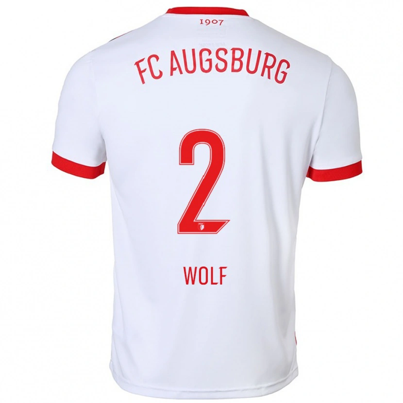 Danxen Mujer Camiseta Paul Wolf #2 Blanco Rojo 1ª Equipación 2025/26 La Camisa